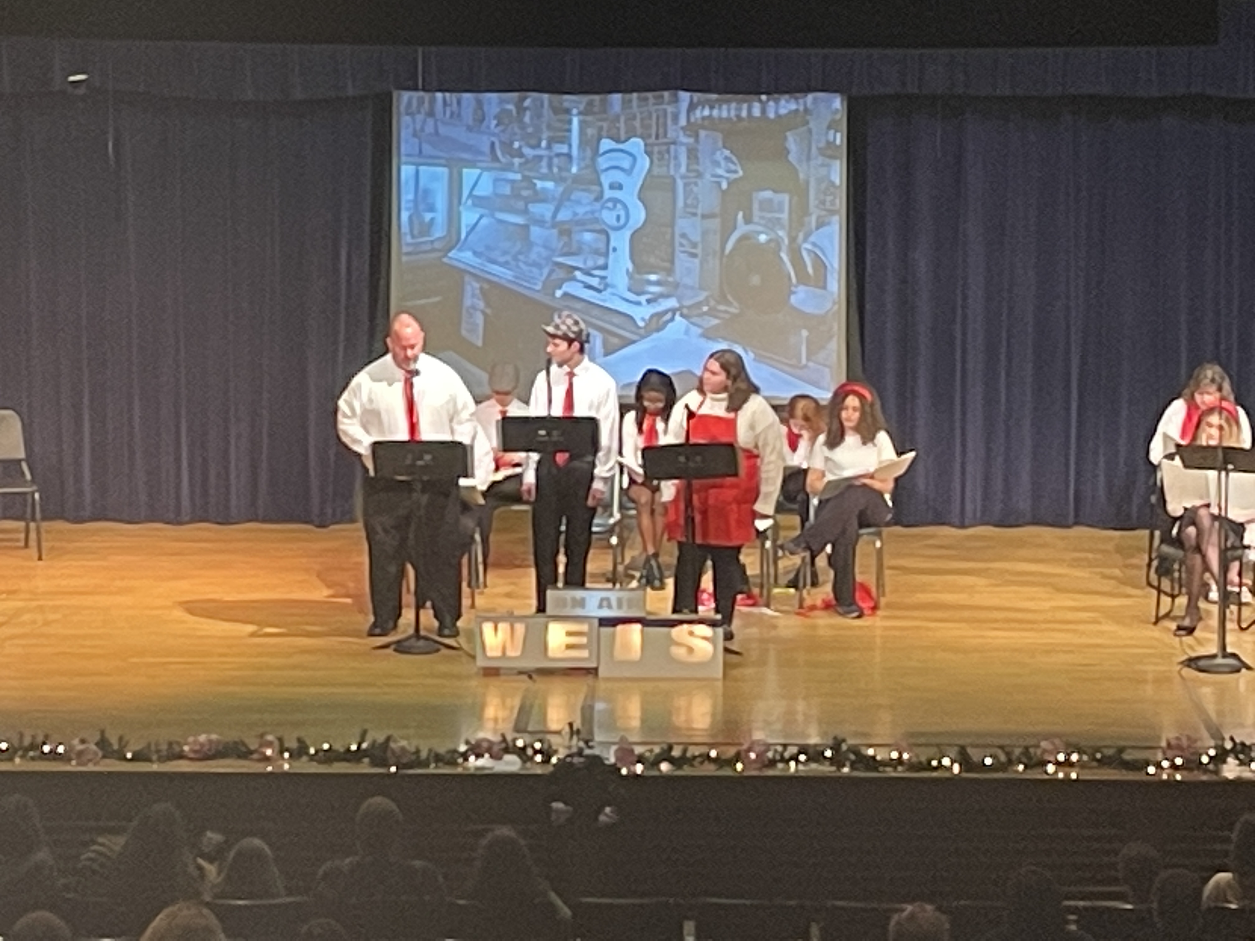 Students and Staff perform a radio adaptation of "It's a Wonderful LIfe"